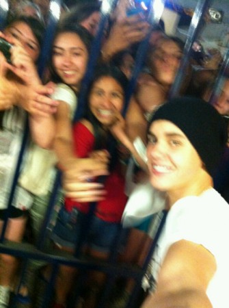 Justin en España con fans